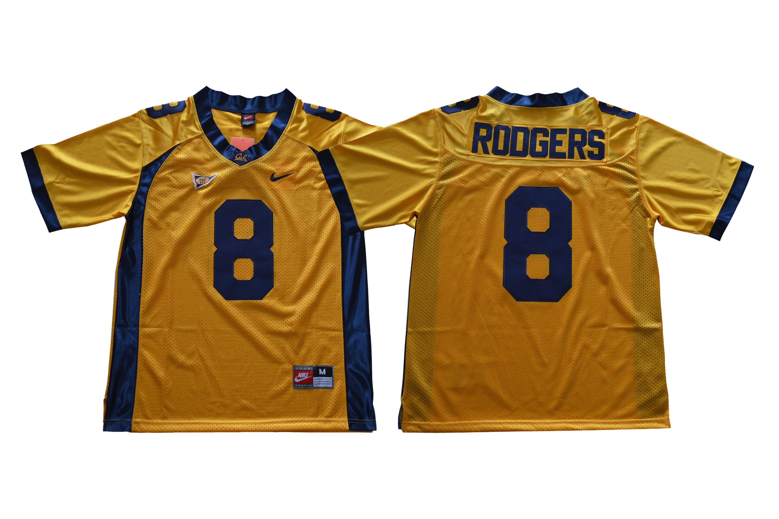 Men California Golden Bears 8 Rodgers Yellow Nike NCAA Jerseys